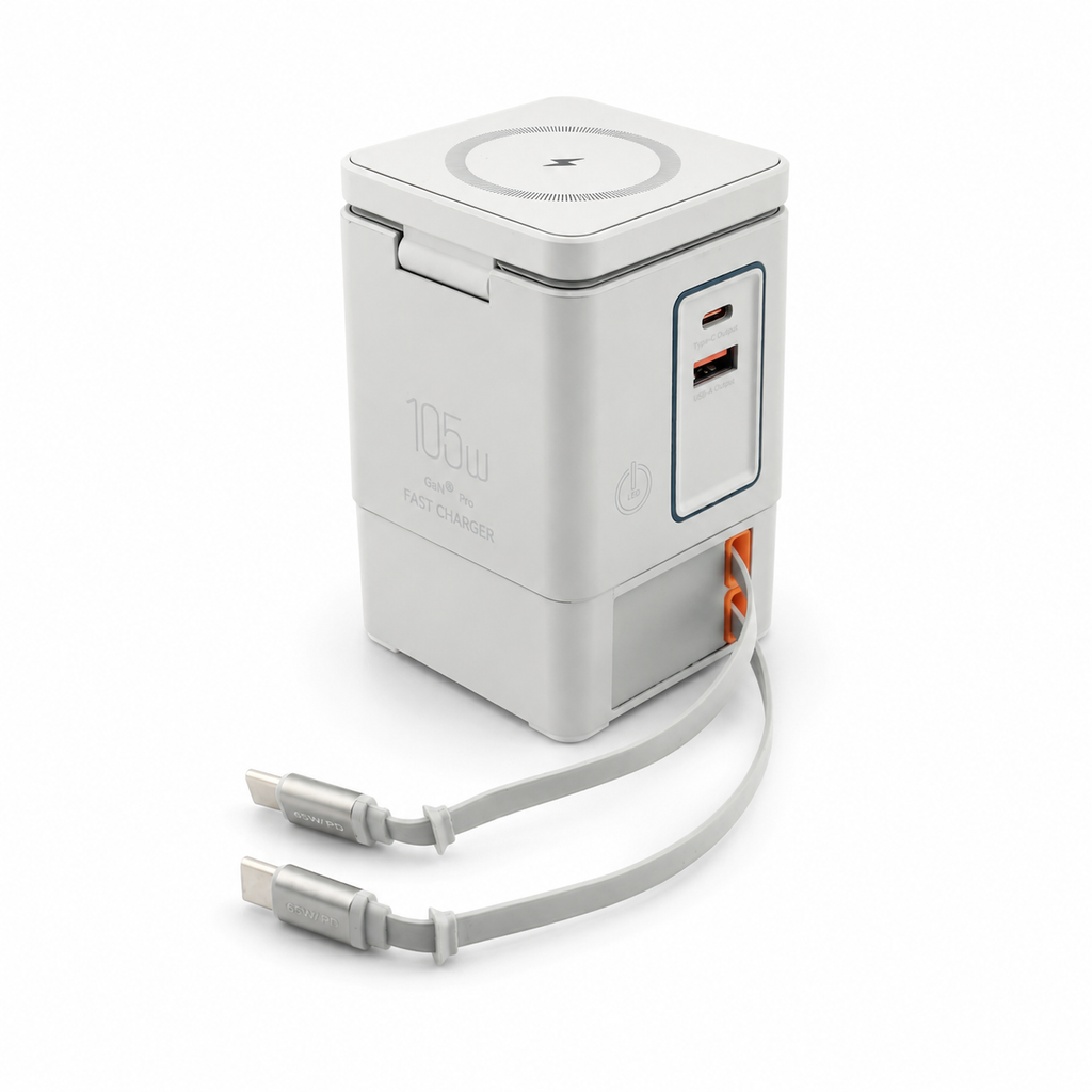 FlexHub – 105W 6-in-1 Wireless Charging Station for Multiple Devices