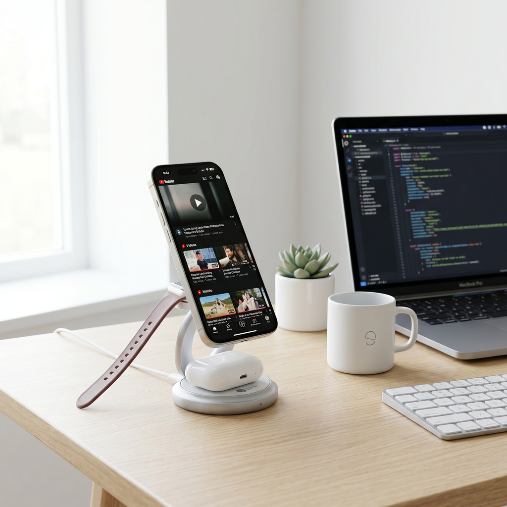 FlexOrb – Qi2 25W Swivel 3-in-1 Wireless Charger
