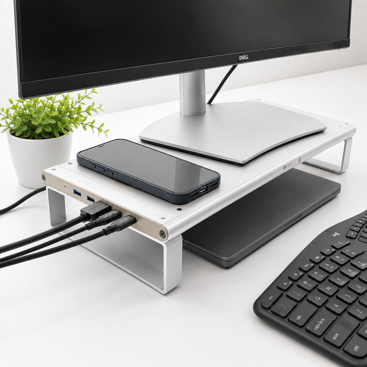 FlexRise 6-in-1 Monitor Riser Docking Station