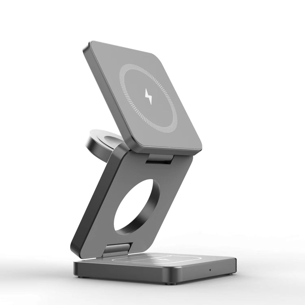 FlexCube Lightweight Qi2 3-in-1 travel wireless charger - Gray - The Urban Geek